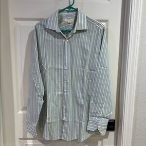 Merona Blue and White Casual Button Down Shirt
